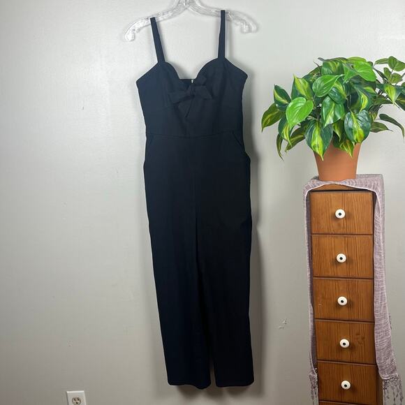 Molly Green Pants - Molly Green Black Strapped Sweetheart Neckline Cotton Jumpsuit Size Small